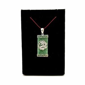 Sterling Silver Jade Dragon Pendant